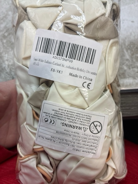 Condition photo showing New/Like New for Boho Netural Balloon Arch Kit,129Pcs Matte Sand White Blush Peach Double Stuffed Cream Nude Balloons Garland for Fall Boho Baby Shower Bridal Wedding Engagement Birthday Party Decorations Sand White, Blush Peach