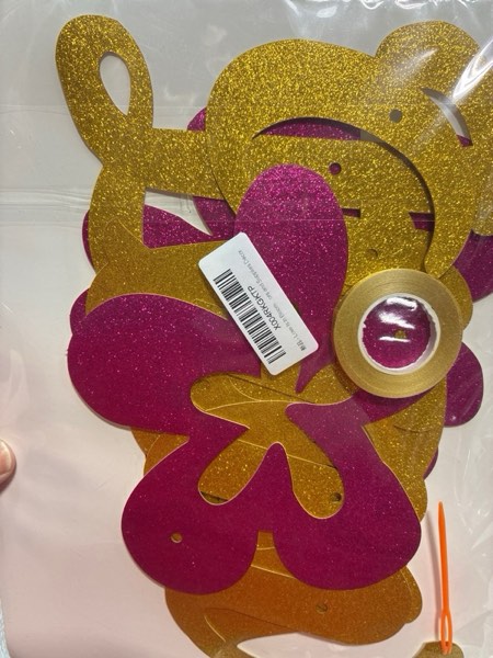 Condition photo showing New/Like New for Love Is In Bloom Flower Party Decoration Banner Sign - Gold Glitter Funny Party Decorations for Holiday, Festival, Bachelorette, Birthday, Anniversary, Bridal Shower, Wedding, Favors and Supplies Decor