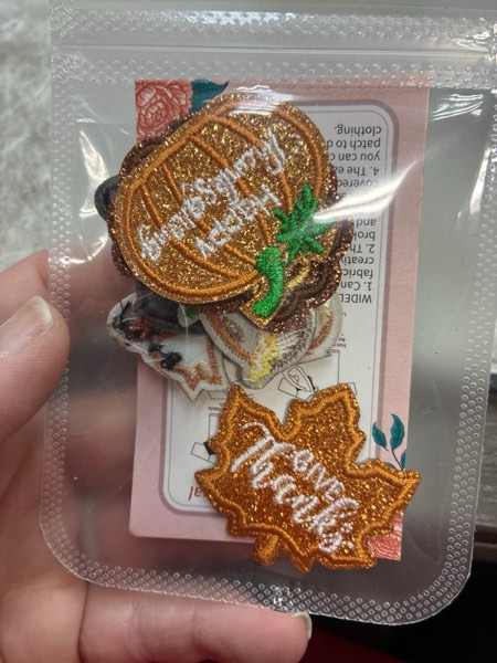 Condition photo showing New/Like New for Thanksgiving Iron on Patches 6Pcs Pumpkin Turkey Embroidered Patches Fall Maple Leaf Applique Patch for Clothes Jeans Hats Backpacks DIY Crafts Accessories