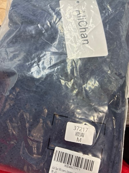 Condition photo showing New/Like New for Womens Summer 3/4 Sleeve Open Front Cardigan Lightweight Draped Ruffle Casual Tops 38001-dark Navy Eyelet Medium