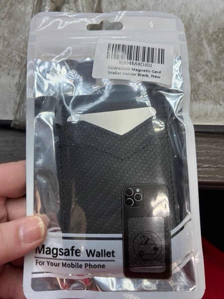 Condition photo showing New/Like New for Upgraded for MagSafe Wallet, Magnetic Wallet for iPhone with Adjustable Stand, Slim for iPhone 17/16/15/14/13/12 Series, Not for 13/12 Mini, Black
