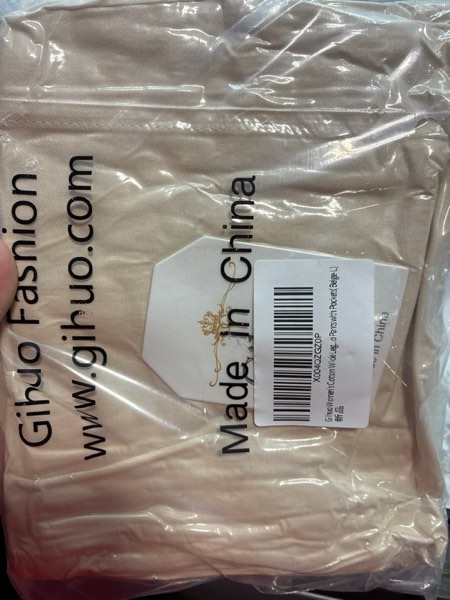 Condition photo showing New/Like New for Gihuo Women's Cotton Wide Leg Pants, Elastic Waist Harem Style, Casual Baggy Palazzo Pants with Pockets(Beige-L)