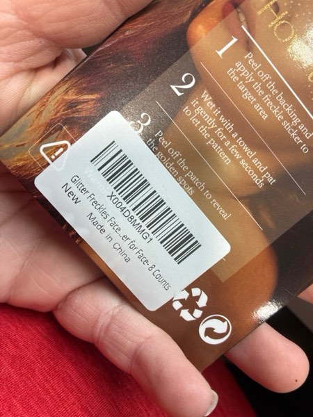 Condition photo showing New/Like New for Makeup Pathes, Body Face Glitter for Kids Women Girls, Gold Snowflake Glitter Makeup for Face, Singer Concerts Festival Holiday Party Rave Accessories - 8 Counts