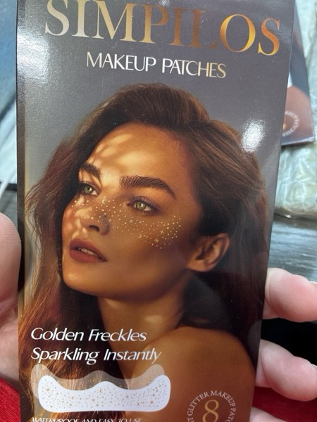 Condition photo showing New/Like New for Makeup Pathes, Body Face Glitter for Kids Women Girls, Gold Snowflake Glitter Makeup for Face, Singer Concerts Festival Holiday Party Rave Accessories - 8 Counts