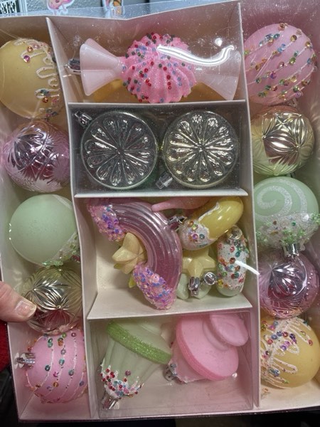 Condition photo showing New/Like New for RoseCraft Christmas Ball Ornaments Set, 45 Pack Macaroon Colorful Pastel Candy Shatterproof Christmas Tree Hanging Candyland Decorations, for Home Holiday Xmas Party Decor