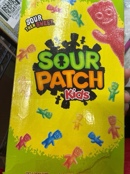 Condition photo showing As Is for SOUR PATCH KIDS Soft & Chewy Candy, Bulk Christmas Candy Stocking Stuffers, 24 - 2 oz Bags