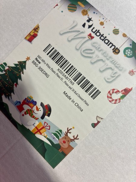 Condition photo showing New/Like New for Rubtlamp 60PCS Christmas Plastic Plates, Red Lace Disposable Plates, White Heavy Weight Plates Sets Includes 30 Fancy Salad Platos 7.5”,30 Green Dinner Platos 10.25” For Christmas Party Wedding