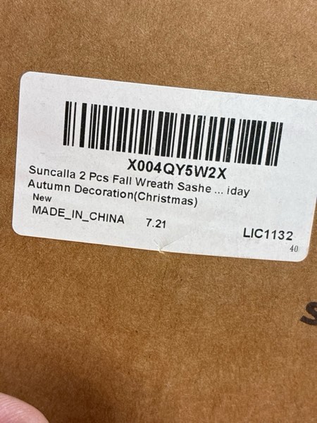 Condition photo showing New/Like New for Suncalla 2 Pcs Large Christmas Wreath Sashes for Front Door 23.6'' Joy Ribbon Bundle for Wreath with Bows, Bells & Signs Decorative Xmas Assorted Ribbon for Christmas Holiday Yard Porch Decoration