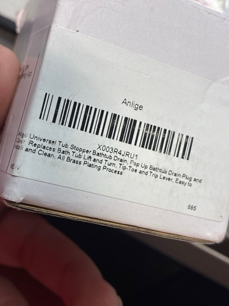 Condition photo showing New/Like New for Bathtub Drain Stopper, Pop Up Tub Stopper and Cover, Bottom with Hair Catcher, Universal for 1.45 to 1.8in Drain, Replaces Old Drain Plug, Chrome Silver