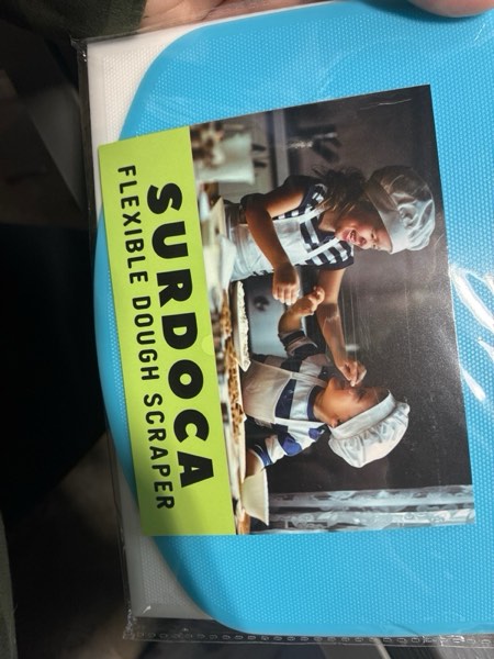 Condition photo showing New/Like New for SURDOCA Dough Scraper Bench Scraper - 3P 7.1x4.9" Plastic Flexible Bowl Scraper, Sharp Edge & Angles Cake Scraper. Non-Slip Bakeware Decorating Tools Sculpting & Modeling Tools - Yellow+White+Blue