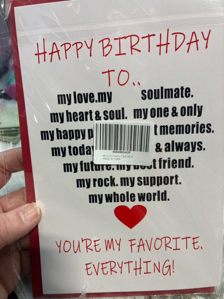 Condition photo showing New/Like New for Funny & Romantic Birthday Card for Husband, Men & Boyfriend, Sweet Happy Birthday Card Bday Gift for Him from Wife or Girlfriend f04