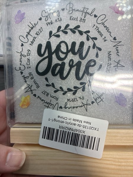 Condition photo showing New/Like New for You Are Inspiration Bible Verse Christian Inspirational Religious Faith Jesus Self Love Gifts for Women Men Plaque Table Decorations Sign for Teacher Nurses Coworker Gift (White You are)