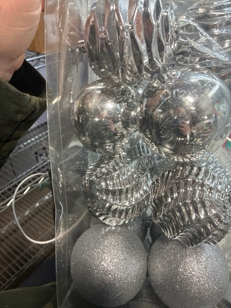 Condition photo showing New/Like New for XmasExp 24ct Mini Christmas Ball Ornaments Shatterproof Christmas Ornaments Set Decorations for Xmas Tree Balls 30mm/1.18" (Silver) Silver 1.18"