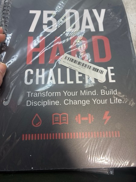 Condition photo showing New/Like New for 75 Day Hard Challenge Journal for Men or Women – 75 Hard Challenge Book with Daily Planner, Rainbow Pages & Wellness Trackers – 75 Challenge Planner Tracker for Fitness, Habits & Self-Care