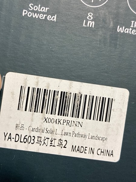 Condition photo showing New/Like New for Cardinal Solar Lanterns Outdoor Waterproof Garden Decor Suitable for Birthday Gifts for Women Mom Grandma Metal Hanging Solar Lights for Outside LED Lantern for Yard Patio Lawn Pathway Landscape