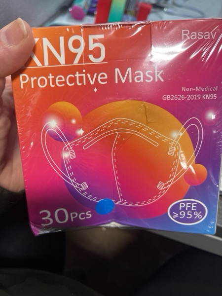 Condition photo showing New/Like New for Rasav KN95 Face Masks, Comfortable 5 Layer Cup Dust Safety Mask, Muti-colored Design KN95 Mask for Women, Men