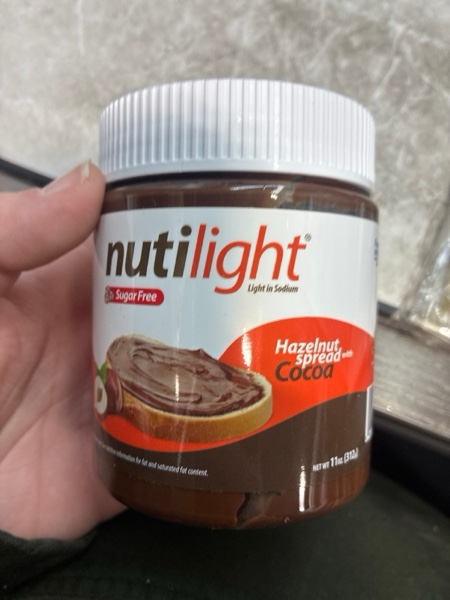 Condition photo showing New/Like New for Nutilight, Hazelnut Spread with Cocoa, Sugar Free, Keto and Diabetic Friendly, Low Net Carb, Non-GMO, Naturally Sweetened with Stevia. (1 Jar, 11 oz) (Bb 09/29/2026)