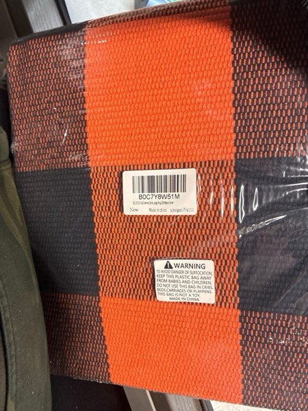Condition photo showing New/Like New for KILOCOCO Halloween Doormat 2.3'x3.6' Buffalo Plaid Rug Outdoor Rugs for Thanksgiving Washable Fall Doormats Layered Front Door Mat for Porch/Farmhouse/Entryway/Patio Orange Rugs Christmas Decor