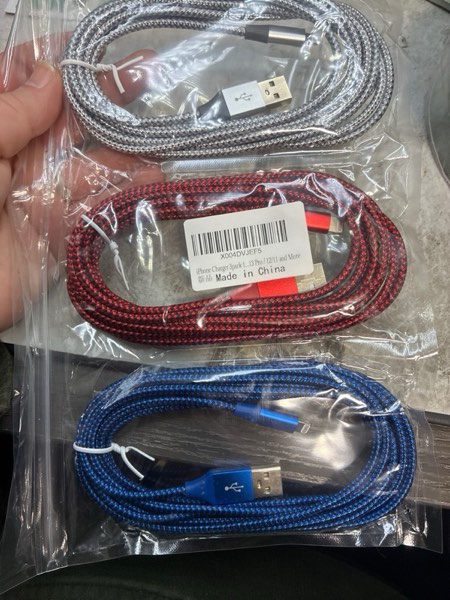 Condition photo showing New/Like New for iPhone Charger Cord 3Pack 10FT Apple MFi Certified Nylon Braided Fast Charging Lightning Cable Compatible with iPhone 14/13/12/11 Pro/11/XS MAX/XR and More