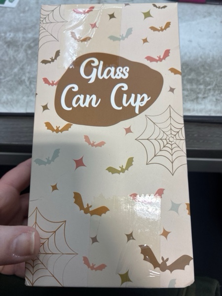 Condition photo showing New/Like New for 80UncleKimby Halloween Cups Gifts 18oz Glass Cup with Lid Straw and Caps Spooky Ghost Iced Coffee Mug for Women Teen(Black)