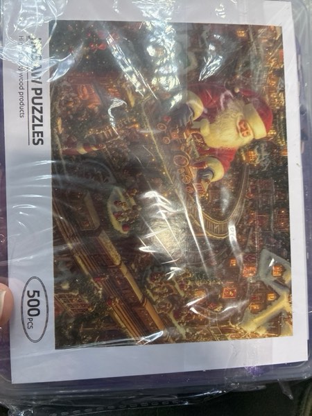 Condition photo showing New/Like New for Christmas Wooden Puzzle 500 Piece Jigsaw– Family Friendly Brain Teaser 15x20.4 Inches Unique Design for Home Decor and Birthday Party Gift Toy Christmas 2