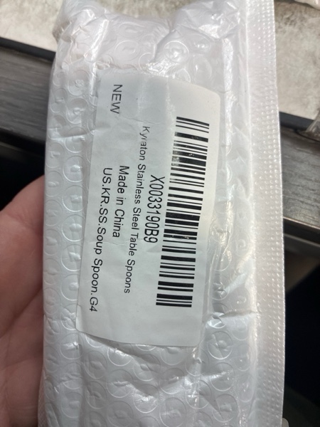 Condition photo showing New/Like New for Kyraton Soup Spoons 4 Pieces, Stainless Steel Thick Heavy Weight Table Spoons, Asian Chinese Japanese Spoon Set for Cereal Ramen Dishwasher Safe 1.Silver