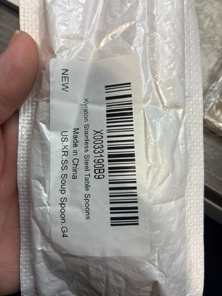 Condition photo showing New/Like New for Kyraton Soup Spoons 4 Pieces, Stainless Steel Thick Heavy Weight Table Spoons, Asian Chinese Japanese Spoon Set for Cereal Ramen Dishwasher Safe 1.Silver