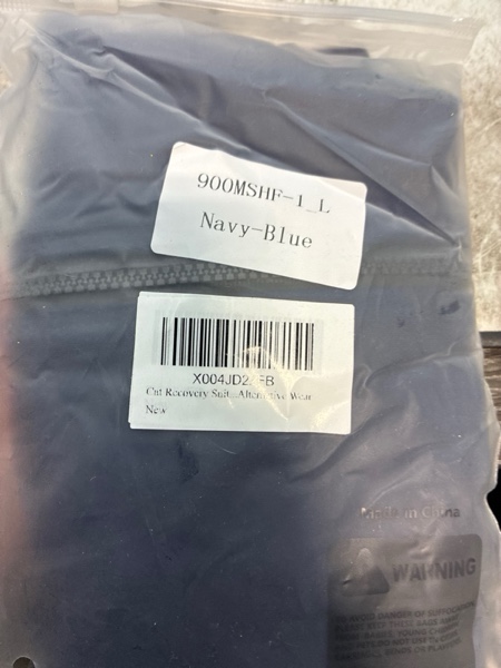 Condition photo showing New/Like New for Cat Recovery Suit Female, Breathable Onesie After Surgery Female for Abdominal Wounds or Skin Diseases, Anti-Licking Full Body Cat Surgery Recovery Suit, E-Collar Alternative Wear Large Blue