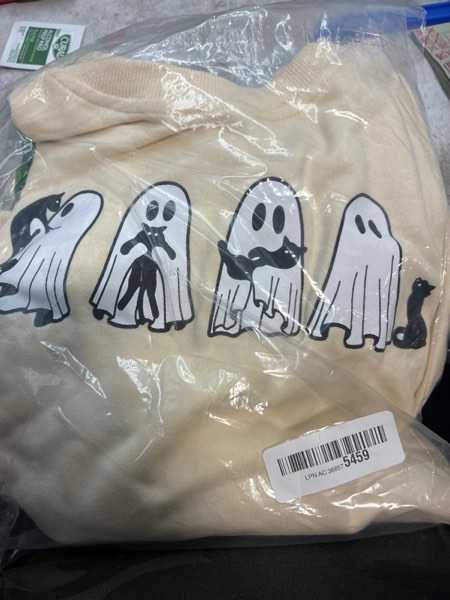 Condition photo showing New/Like New for Halloween Black Cat Ghost Sweatshirt Halloween Ghost Sweatshirt Halloween Cute Women Sweatshirt