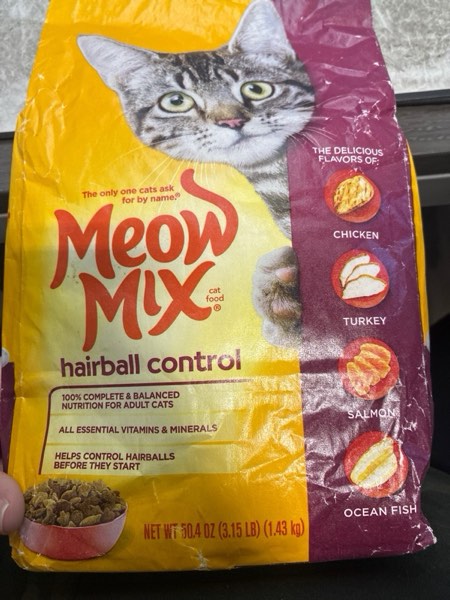 Condition photo showing New/Like New for Meow Mix Cat Food, Hairball Control, 3.15 lb