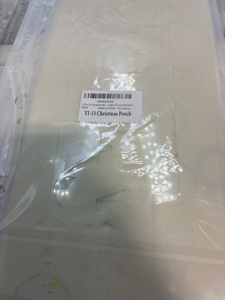 Condition photo showing New/Like New for 13 Pcs Christmas Stencils for Painting on Wood Reusable Welcome Merry Christmas Tree Stencil Large Nativity Let it Snow Believe Templates for Porch Sign Doormats Crafts (13 Christmas Porch)