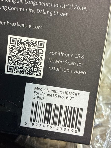 Condition photo showing New/Like New for UNBREAKcable 2PCS Screen Protector for iPhone 16 Pro - 1 Privacy Tempered Glass+1 Clear Glass Double Shatterproof [Installation Frame] [9H Hardness] [Case Friendly] Anti-Scratch for iPhone 6.3 inch