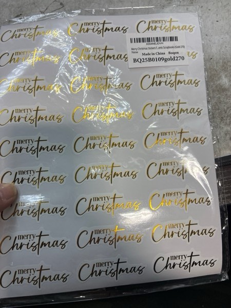 Condition photo showing New/Like New for Merry Christmas Stickers for Cards Making, Merry Christmas Word Vinyl Decals for Crafts Label Bag Gifts Presents Scrapbooks (Gold 270)
