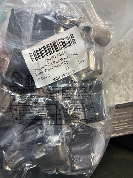 Condition photo showing New/Like New for QFGasre Waist Cinch Clip Belt, 9 Pcs Pant Waist Tightener Adjustable Clothing Cinch Clips for Women 