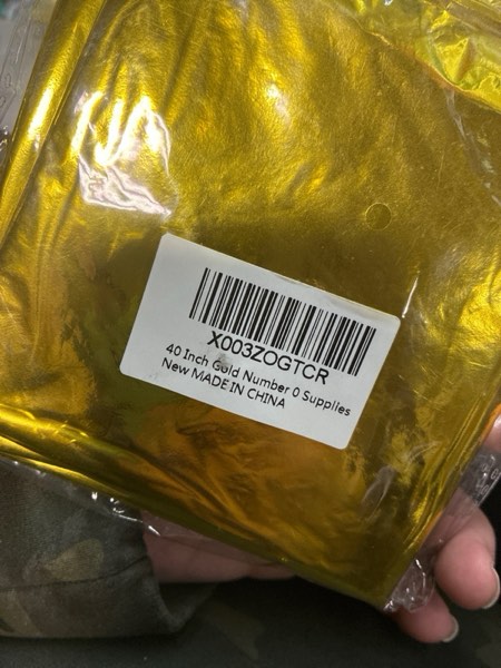 Condition photo showing New/Like New for 40 Inch Gold Number Balloons, Helium Mylar Foil Number Balloons for Birthday, Number 0 Balloon for Birthday Decorations for Kids, Anniversary Party Decorations Supplies Gold 0