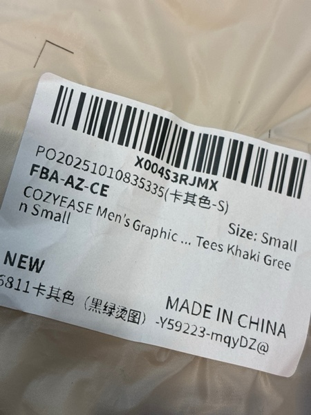 Condition photo showing New/Like New for COZYEASE Men's Letter Graphic Tee Casual Short Sleeve Round Neck Summer Shirt Streetwear Top