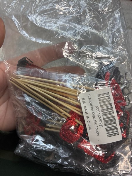 Condition photo showing New/Like New for Graduation Cupcake Toppers 2025, 2025 Graduation Party Decorations, 24 PCS Glitter Class of 2025 Cake Toppers, Red Congrats Grad Cap Diploma Cupcake Picks Food Picks for Graduations Party Decorations