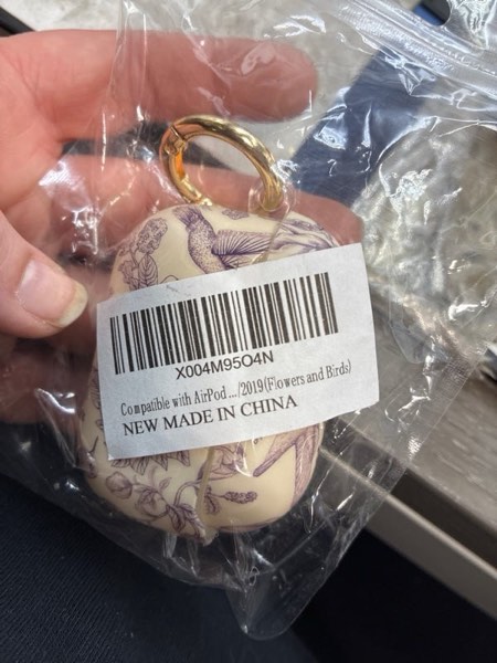 Condition photo showing New/Like New for Compatible with Airpod pro 2nd/1st Generation Case Cover with Gold Round Keychain Cute Pattern Hard & Anti Slip Cover for Men Women & Girls