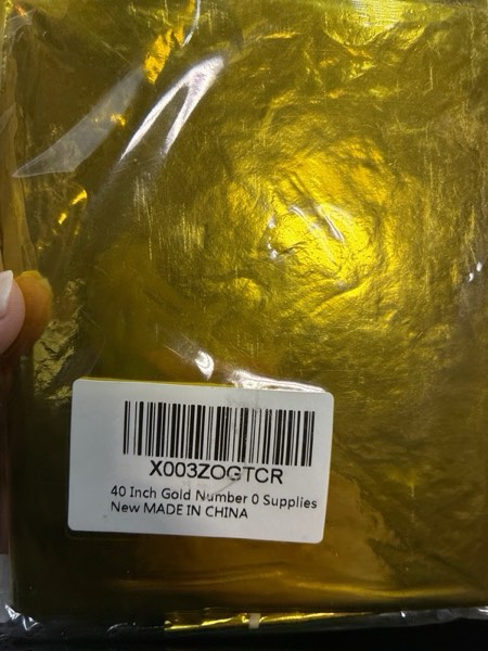 Condition photo showing New/Like New for 40 Inch Gold Number Balloons, Helium Mylar Foil Number Balloons for Birthday, Number 0 Balloon for Birthday Decorations for Kids, Anniversary Party Decorations Supplies Gold 0