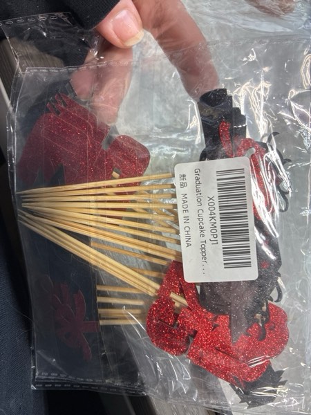 Condition photo showing New/Like New for Graduation Cupcake Toppers 2025, 2025 Graduation Party Decorations, 24 PCS Glitter Class of 2025 Cake Toppers, Red Congrats Grad Cap Diploma Cupcake Picks Food Picks for Graduations Party Decorations