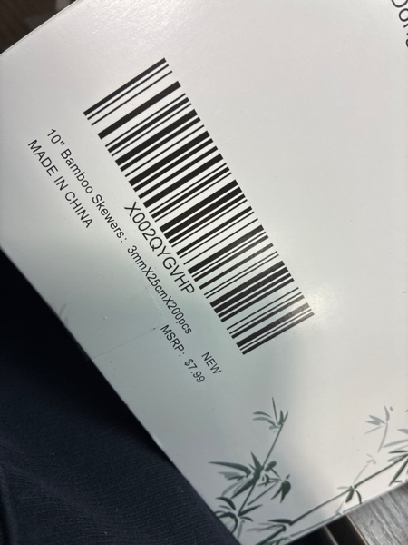 Condition photo showing New/Like New for 200PCS 10 inch Bamboo Skewers for wooden sticks? BBQ?Appetiser?Fruit?Cocktail?Kabob?Chocolate Fountain?Grilling?Kitchen?crafting and Party. ?=3mm, More Size Choices 6"/8"/10"/12"/36" ?3mmX200PCS 10 Inches
