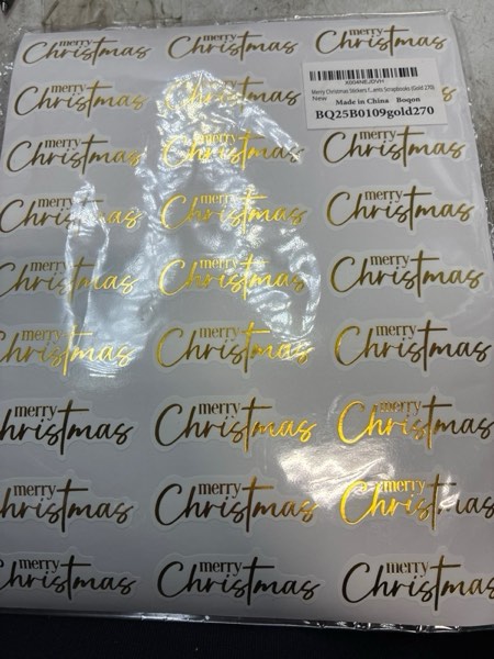 Condition photo showing New/Like New for Merry Christmas Stickers for Cards Making, Merry Christmas Word Vinyl Decals for Crafts Label Bag Gifts Presents Scrapbooks (Gold 270)