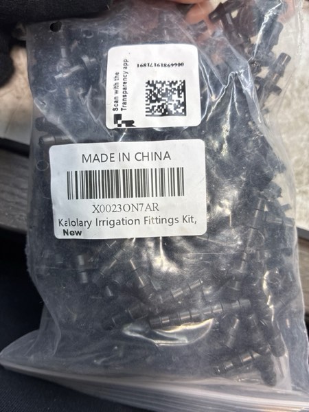 Condition photo showing New/Like New for Kalolary 200PCS Irrigation Fittings Kit, Drip Irrigation Barbed Connectors for 1/4-Inch Vegetable Garden Lawn Water Hose Connectors(80 Straight Barbs+60 Tees+20 Elbows+20 End Plug+20 4-Way Coupling)