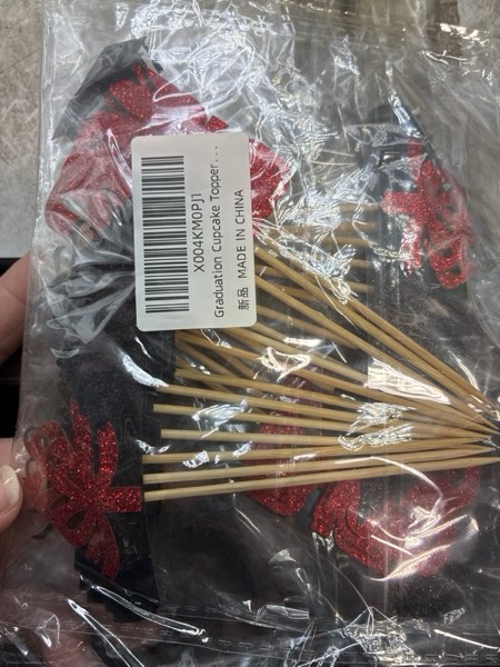 Condition photo showing New/Like New for Graduation Cupcake Toppers 2025, 2025 Graduation Party Decorations, 24 PCS Glitter Class of 2025 Cake Toppers, Red Congrats Grad Cap Diploma Cupcake Picks Food Picks for Graduations Party Decorations