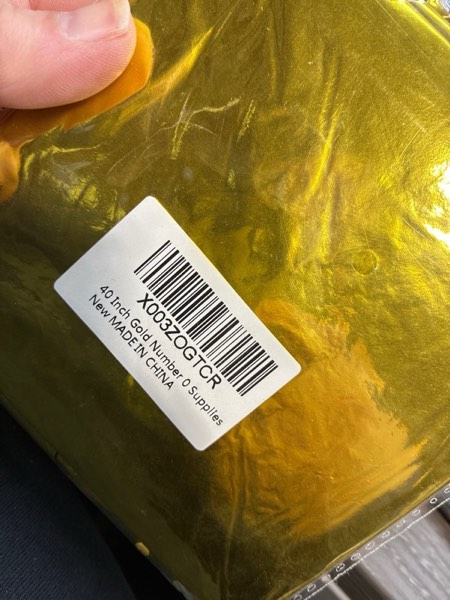 Condition photo showing New/Like New for 40 Inch Gold Number Balloons, Helium Mylar Foil Number Balloons for Birthday, Number 0 Balloon for Birthday Decorations for Kids, Anniversary Party Decorations Supplies Gold 0