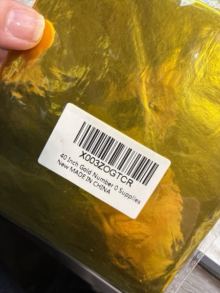 Condition photo showing New/Like New for 40 Inch Gold Number Balloons, Helium Mylar Foil Number Balloons for Birthday, Number 0 Balloon for Birthday Decorations for Kids, Anniversary Party Decorations Supplies Gold 0