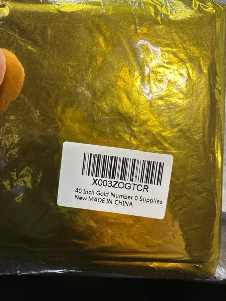 Condition photo showing New/Like New for 40 Inch Gold Number Balloons, Helium Mylar Foil Number Balloons for Birthday, Number 0 Balloon for Birthday Decorations for Kids, Anniversary Party Decorations Supplies Gold 0