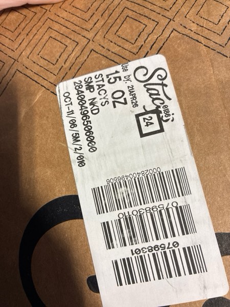 Condition photo showing New/Like New for Stacy s Pita Chips Simply Naked  1.5 oz  24 Count