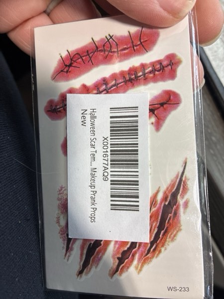 Condition photo showing New/Like New for 10 Sheets Halloween Scar Temporary Tattoos, Realistic Fake Face Wound Stitch Tattoo Sticker Waterproof Zombie Makeup Prank Props