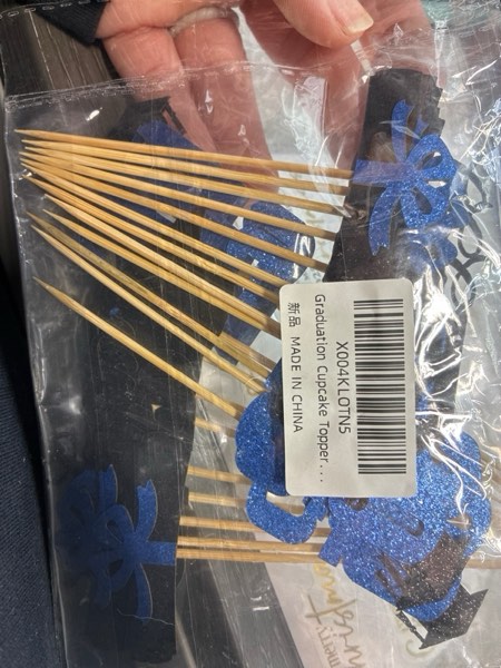 Condition photo showing New/Like New for Graduation Cupcake Toppers 2025, 2025 Graduation Party Decorations, 24 PCS Glitter Class of 2025 Cake Toppers, Blue Congrats Grad Cap Diploma Cupcake Picks Food Picks for Graduations Party Decorations